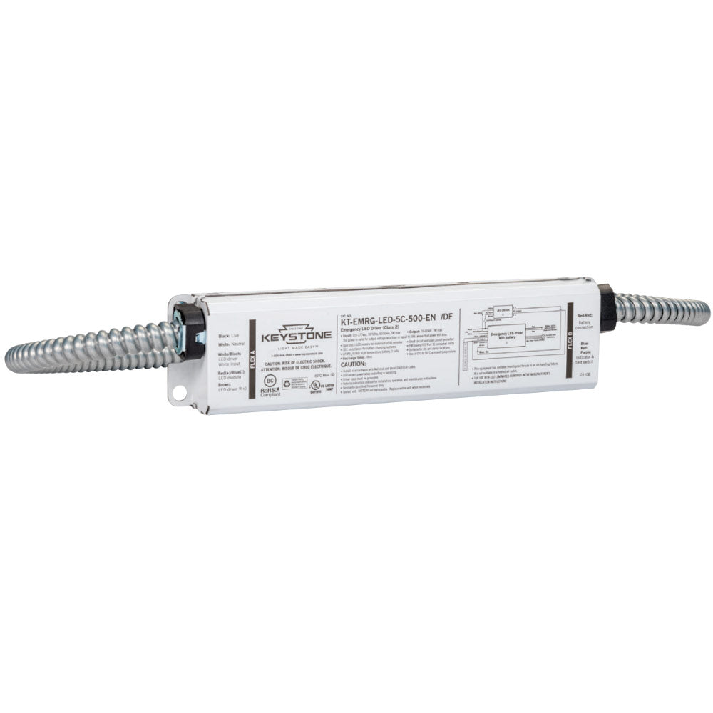 LED Emergency Drivers, 5 Watts, 20-60V DC Output, 500 lumens, Internal Battery, Dual Flex - Bees Lighting