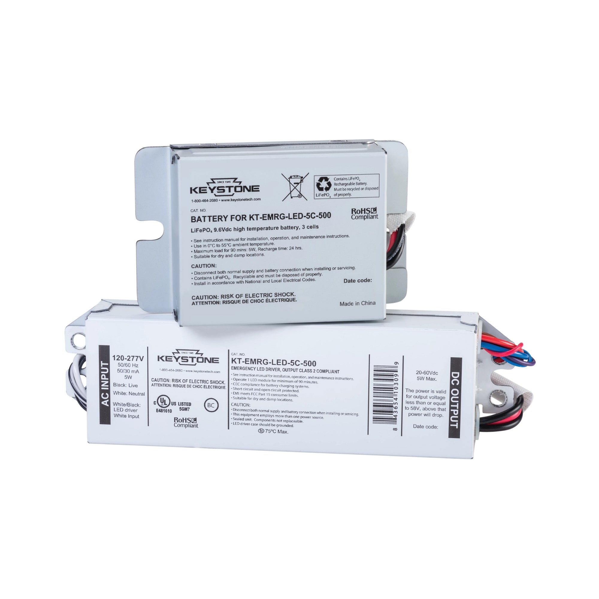 5W LED Emergency Driver, 20-60V DC Output, 2 Pieces