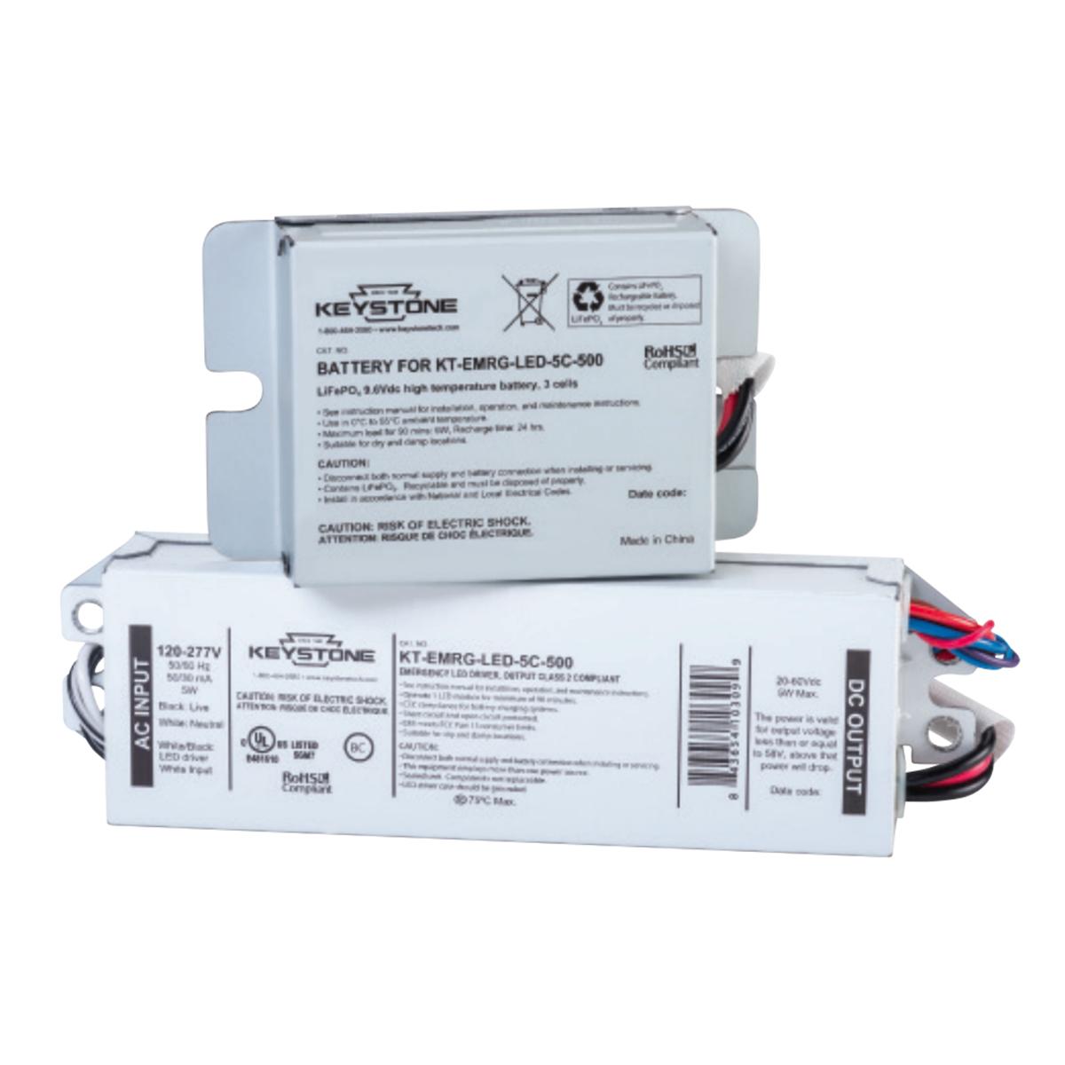 LED Emergency Drivers, 5 Watts, 20-60V DC Output, 500 lumens, External Battery - Bees Lighting