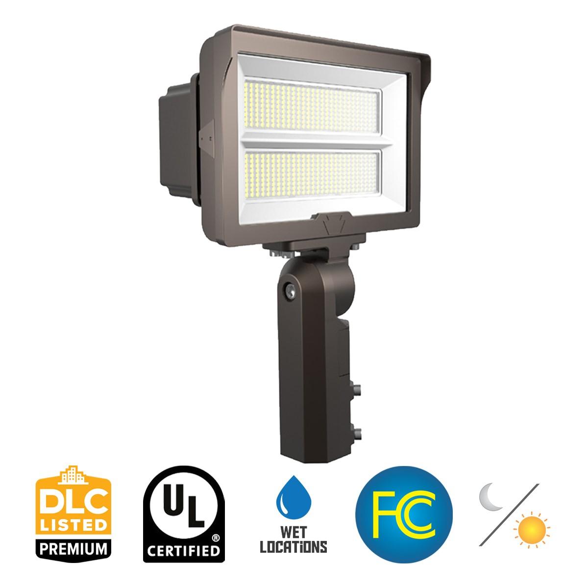 13,500-20,300 Lumens LED Flood Lights With Photocell 100-140 Watts 30K/40K/50K 120-277V 7H x 6V