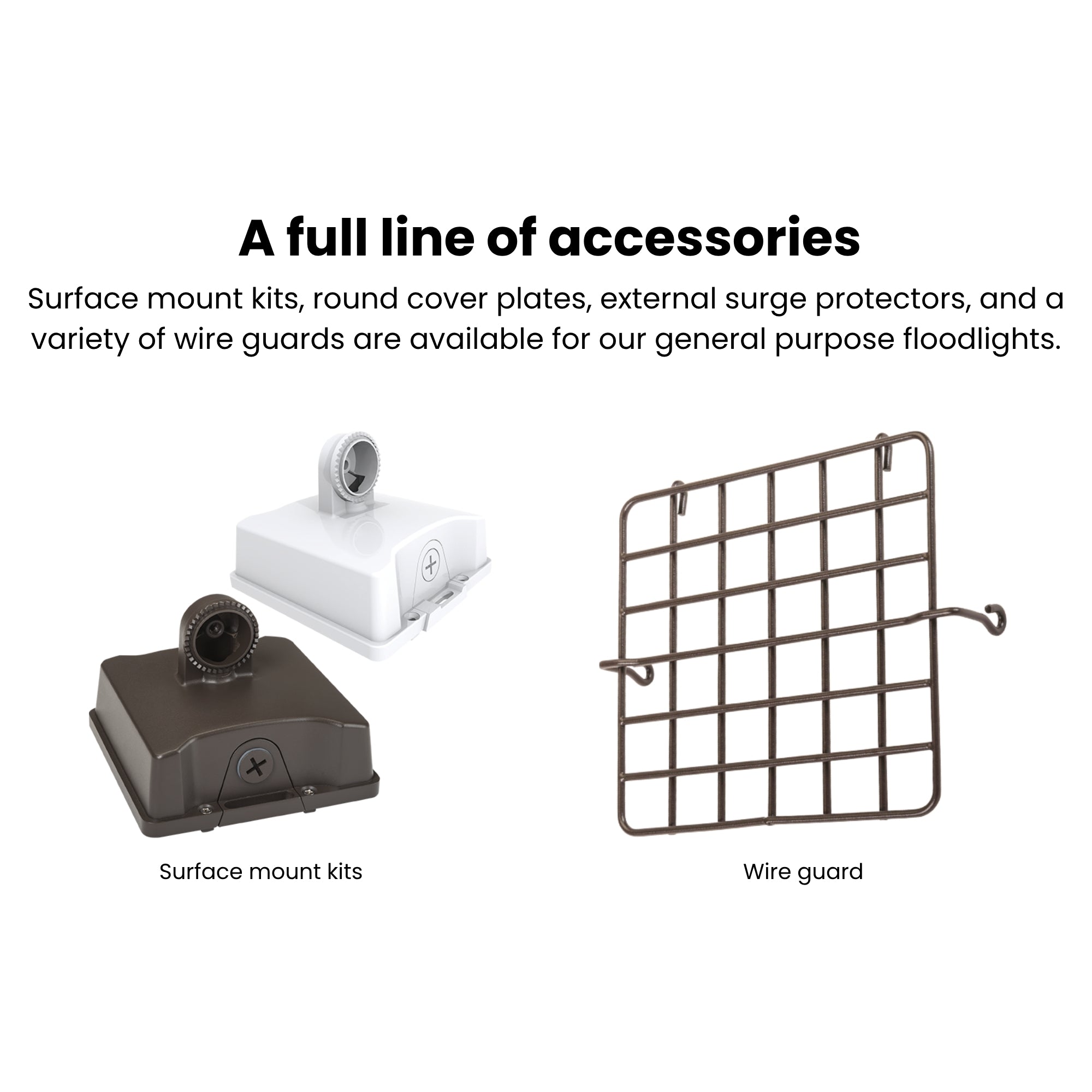 Keystone BAU-35 15W Selectable LED Flood Light 2,250 Lumens 9-15W Selectable 30K/40K/50K Knuckle & Yoke Mount Photocell 120-277V White