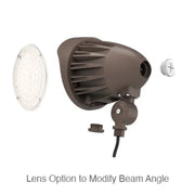 Keystone TIB-60 25W Selectable LED Bullet Flood Light 3,292 Lumens 15-25W Selectable 30K/40K/50K Knuckle Mount Photocell 120-277V Bronze