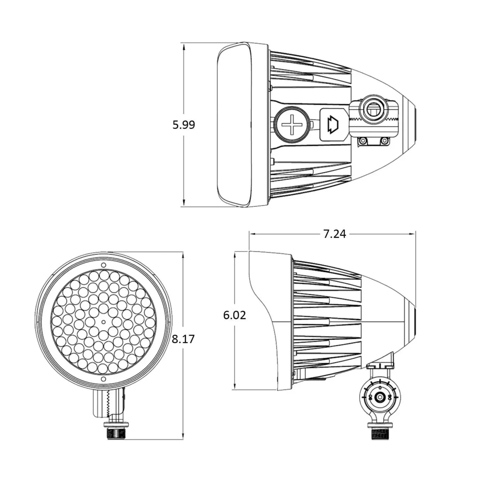 XFIT LED Bullet Spot Light, 2500 Lumens, 25 Watts, 30K/40K/50K, 120-277V, Bronze