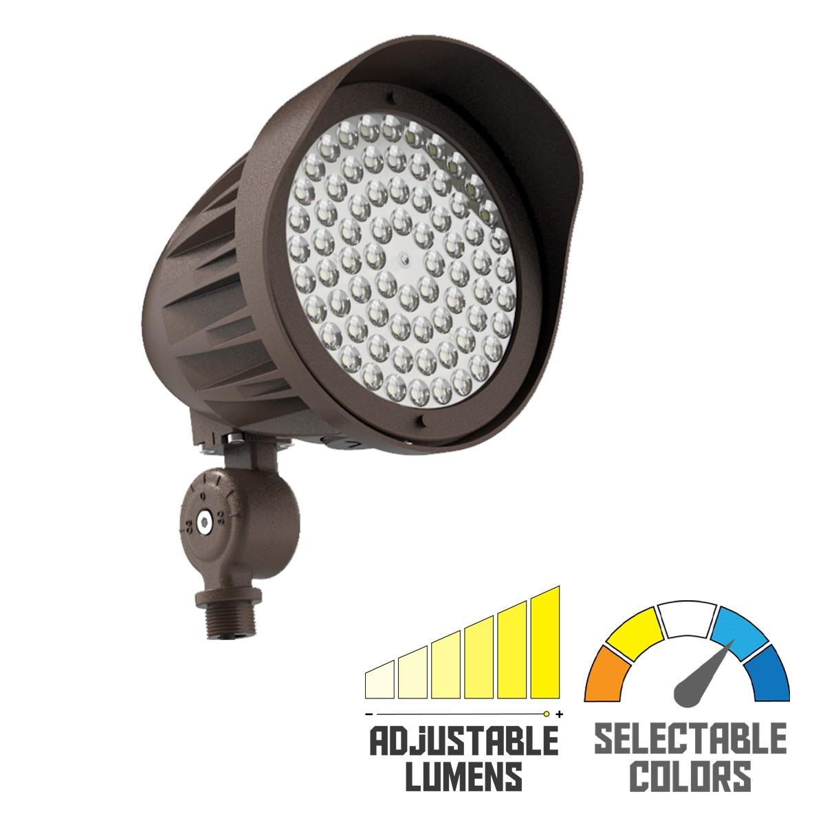 1,860-3,300 Lumens LED Bullet Flood Lights With Photocell 15-25 Watts 30K/40K/50K 120-277V - Bees Lighting