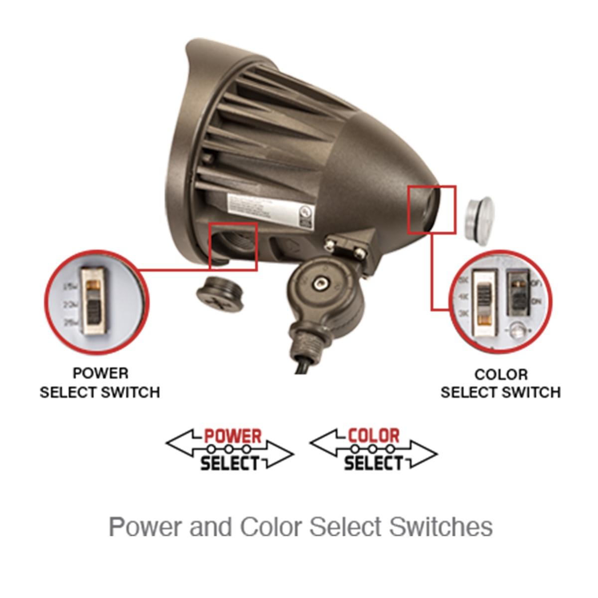XFIT LED Bullet Spot Light, 2500 Lumens, 25 Watts, 30K/40K/50K, 120-277V, Bronze - Bees Lighting