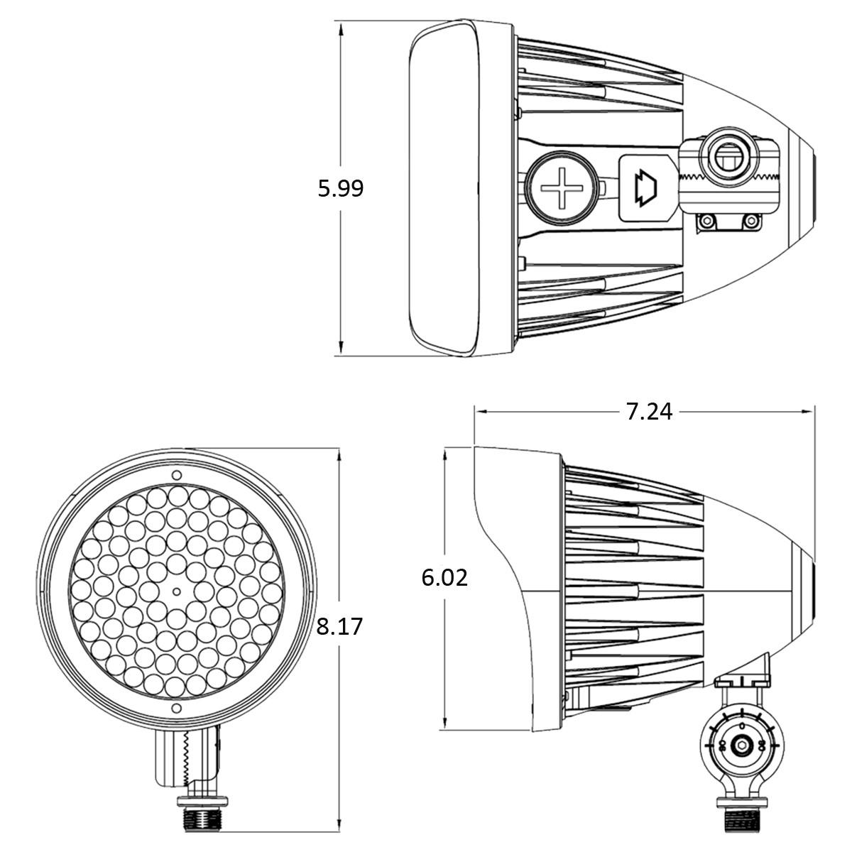 1,860-3,300 Lumens LED Bullet Flood Lights With Photocell 15-25 Watts 30K/40K/50K 120-277V - Bees Lighting