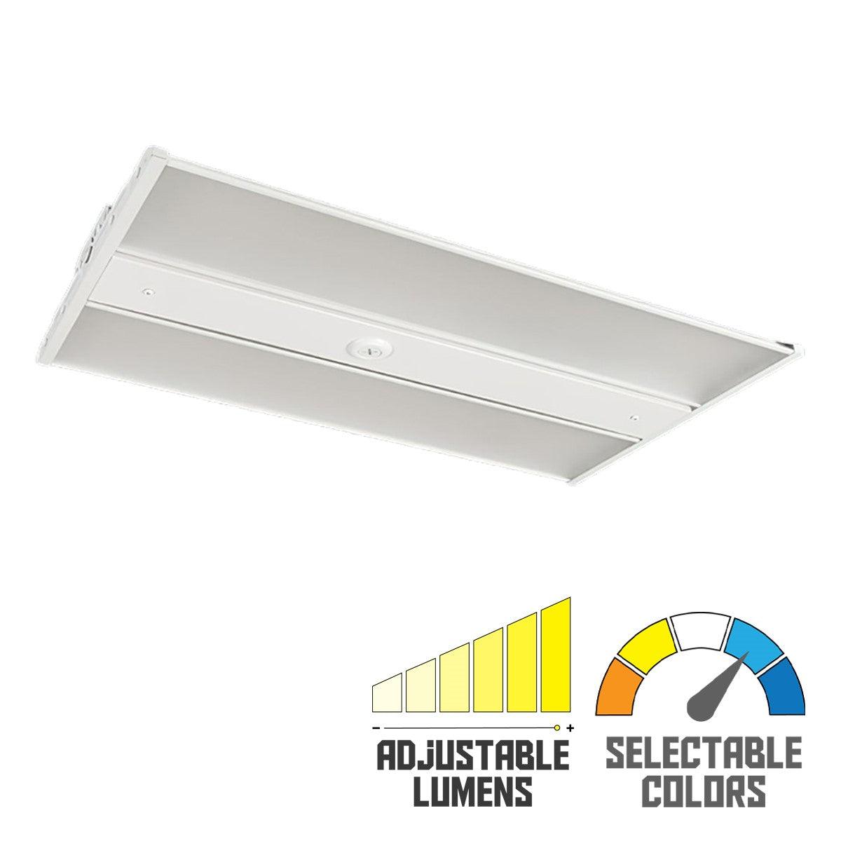 2ft LED High Bay Light, 105 Watts, 15,300 Lumens, Selectable CCT 4000K/5000K, Frosted Lens, 120-277V - Bees Lighting