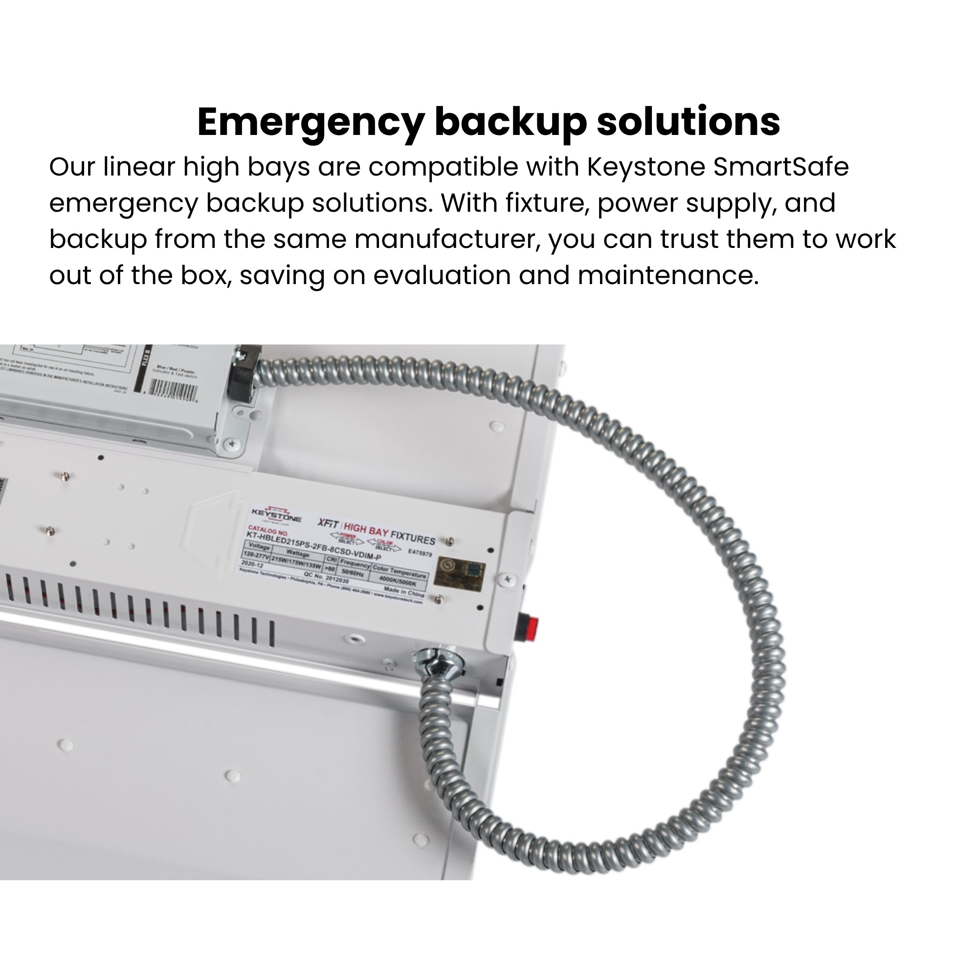 Keystone Technologies - 2ft LED High Bay Light, 215W, 30000 Lumens, 4000K/5000K, 120-277V | Bees Lighting