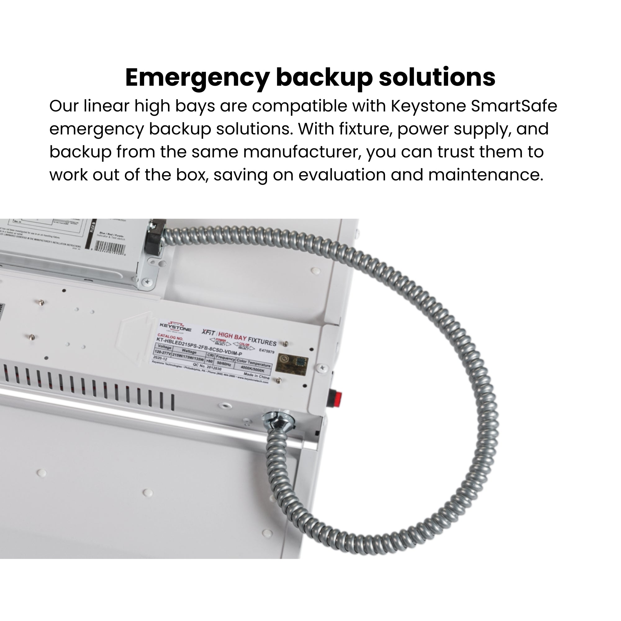 Keystone OpticSwap 2FT Linear High Bay 39120 Lumens Selectable 240W/200W/150W Selectable CCT 120-277V Suspended Mount