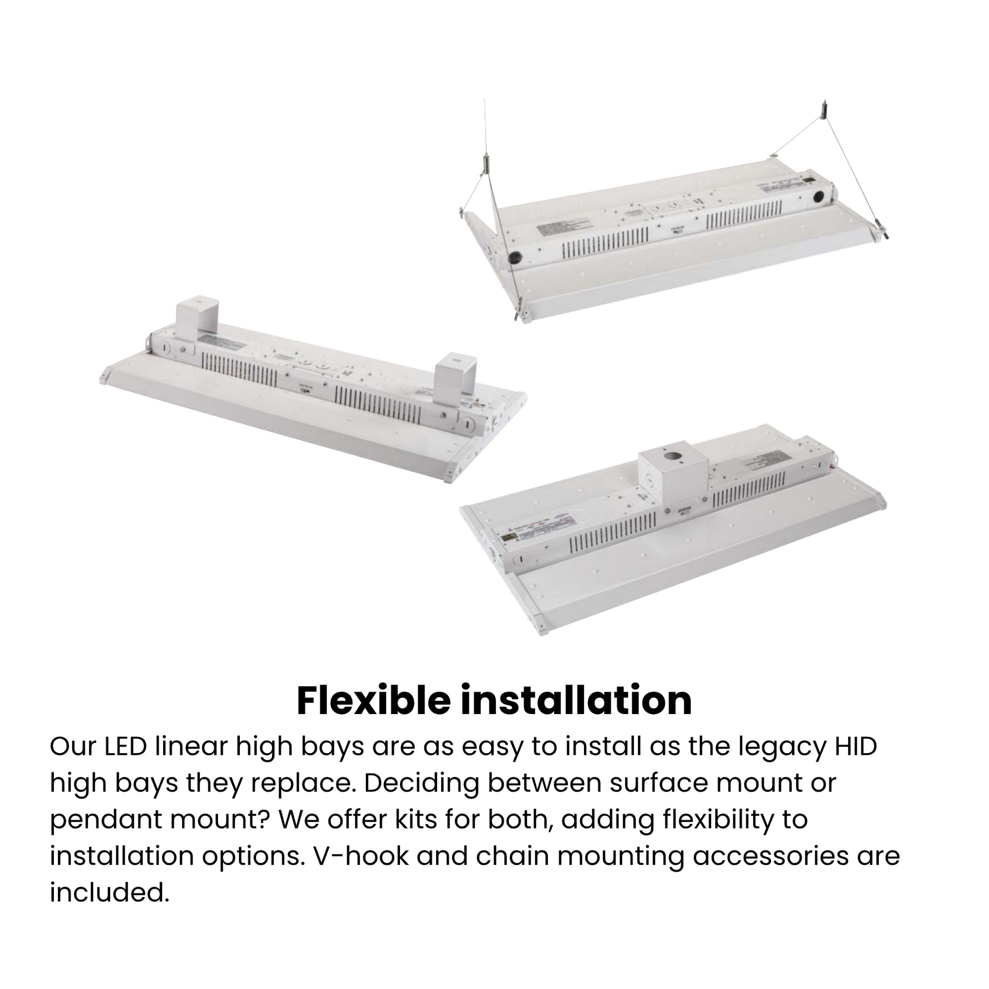 Keystone Technologies - 4ft Industrial LED High Bay Light, 270W, 40000 Lumens, 4000K, 120-277V | Bees Lighting