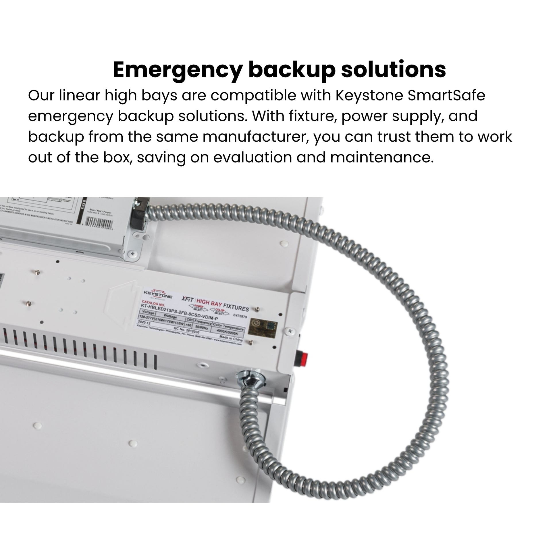 Keystone Technologies - 4ft Industrial LED High Bay Light, 420W, 63000 Lumens, 4000K, 120-277V | Bees Lighting