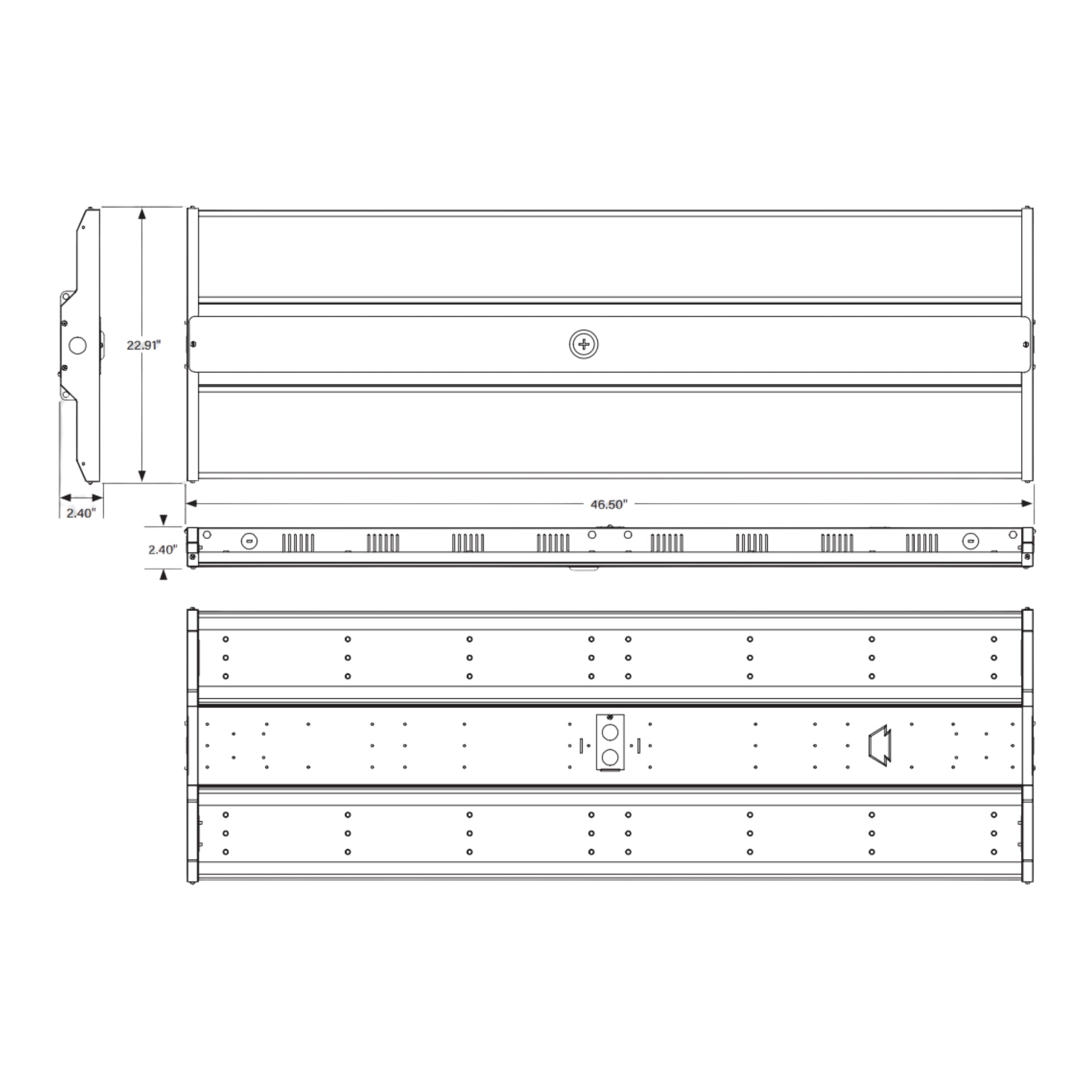 Keystone Technologies - 4ft Industrial LED High Bay Light, 420W, 63000 Lumens, 4000K, 120-277V | Bees Lighting