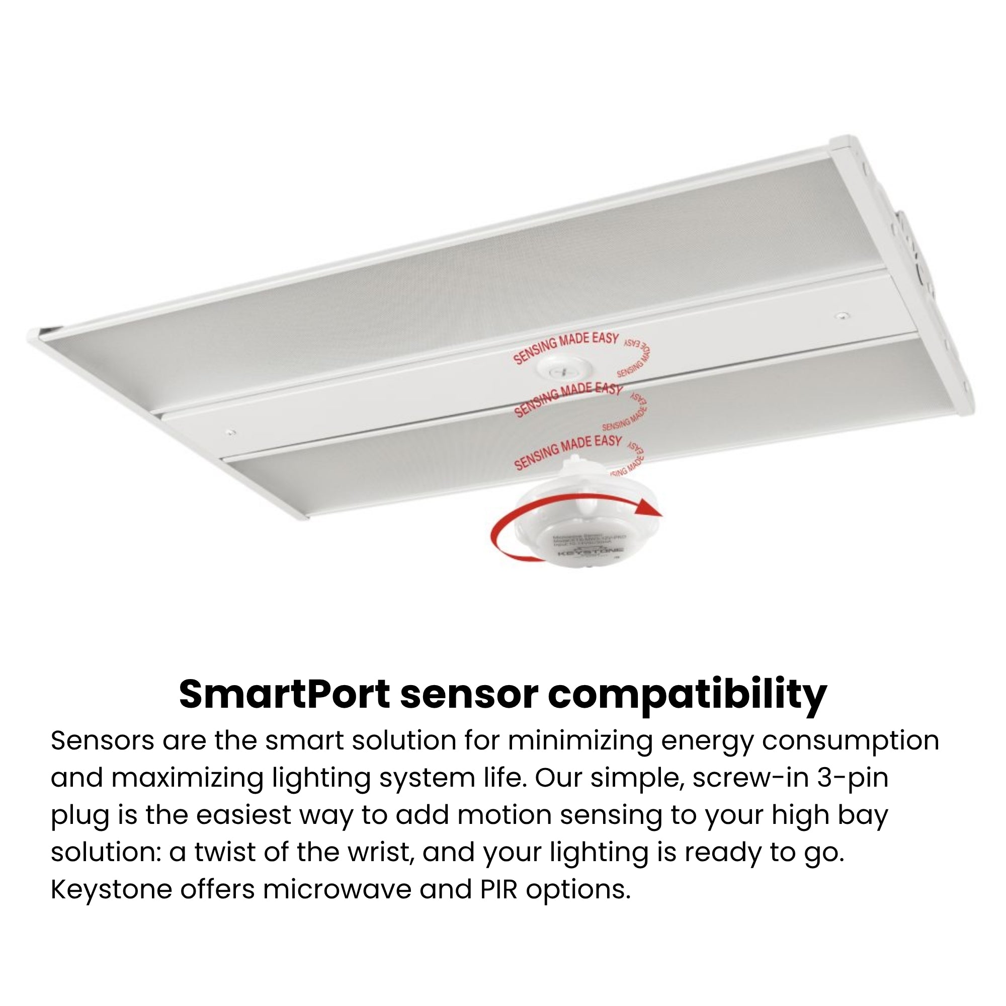 Keystone KT-HBLED95PS-1G LED Linear High Bay 15,580 Lumens 55/75/95W Selectable 4000/5000K 120-277V White