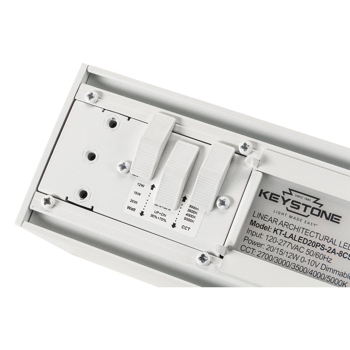 2ft LED Linear Light, 20W, 2600 Lumens, 5 CCT Selectable, Black, 120-277V - Bees Lighting