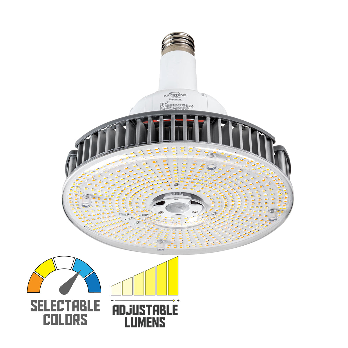 HID LED High Bay Lamp, 80W|95W|115W, 17000 Lumens, Selectable CCT, EX39 Mogul Base, 120-277V - Bees Lighting