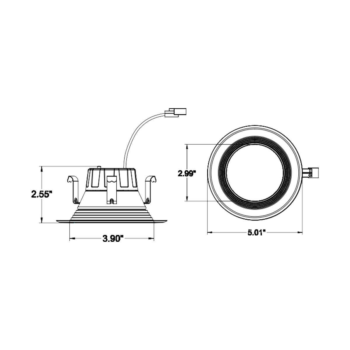Aviva 6" Gimbal LED Recessed Can Light, 1100 Lumens, 5CCT, White Trim - Bees Lighting