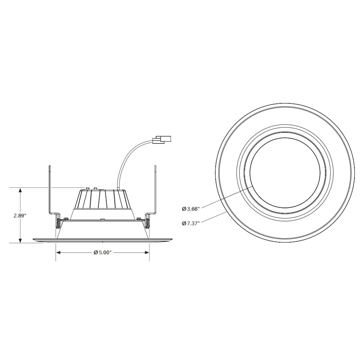 6 In. Aviva Retrofit LED Can Light, Power Select, 1250 Lumens, Selectable CCT, 2700K to 5000K, Smooth Trim - Bees Lighting