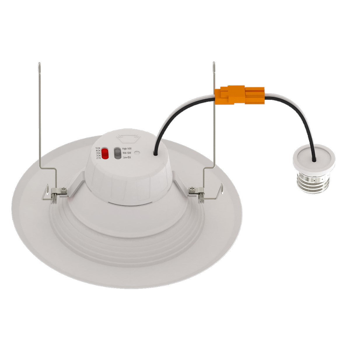 6 In. Aiva Retrofit LED Can Light, Power Select, 1250 Lumens, Selectable CCT, 2700K to 5000K, Baffle Trim