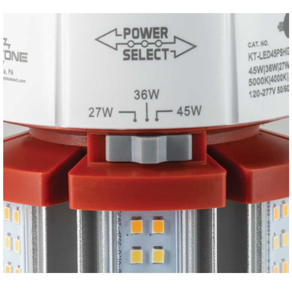 LED Corn Bulb, 27W|36W|45W, 6300lm, Selectable CCT, 175W MH Equal, E26 Base, 120-277V - Bees Lighting