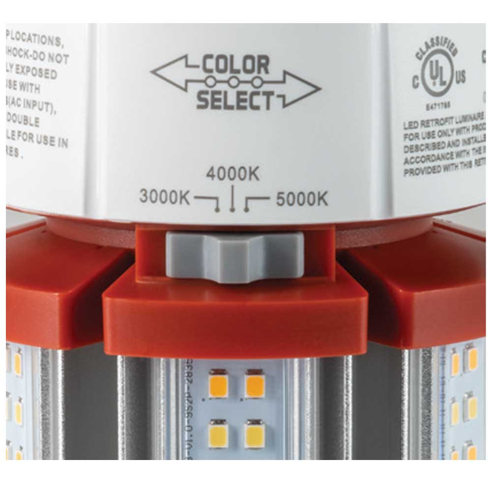 LED Corn Bulb, 27W|36W|45W, 6300lm, Selectable CCT, 175W MH Equal, EX39 Mogul, 120-277V - Bees Lighting