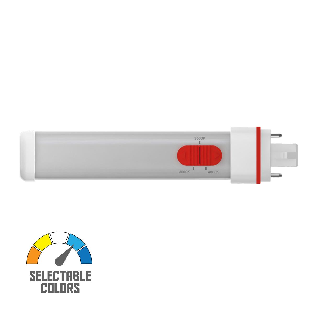 2 Pin PL LED Bulb, 9W, 1050 Lumens, Ballast Bypass, 27K|40K|50K, G24d Base
