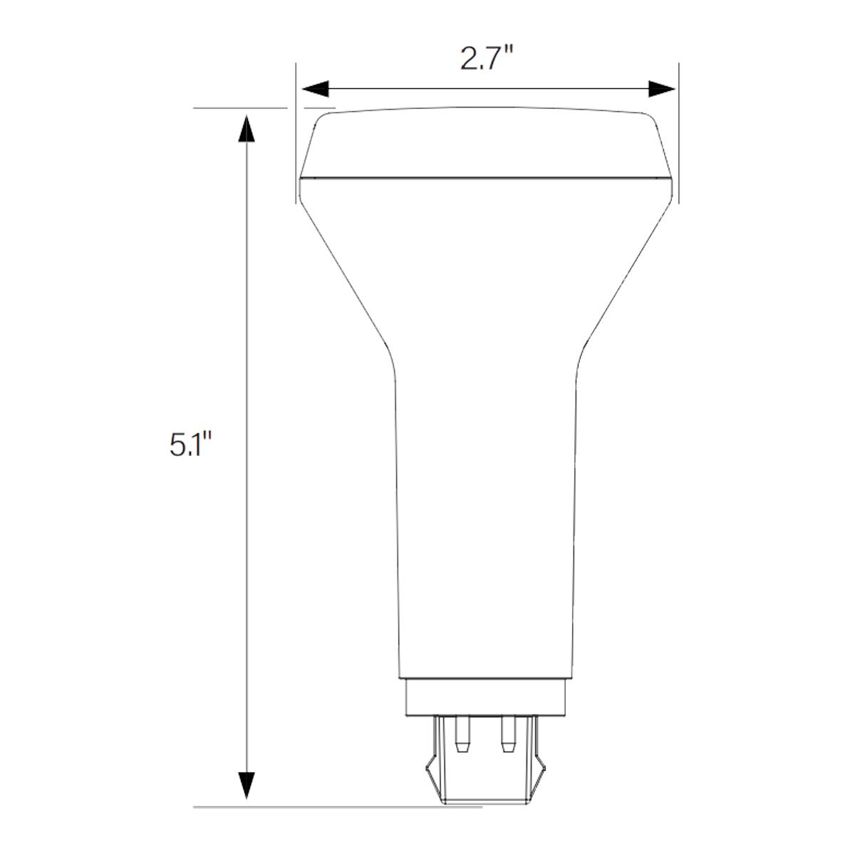 2 Pin PL LED Bulb, 8.5 Watt 1150 Lumens, Selectable CCT 30K/35K/40K, Vertical, Replaces 26W CFL, G24d Base, Tybe B Ballast Bypass - Bees Lighting