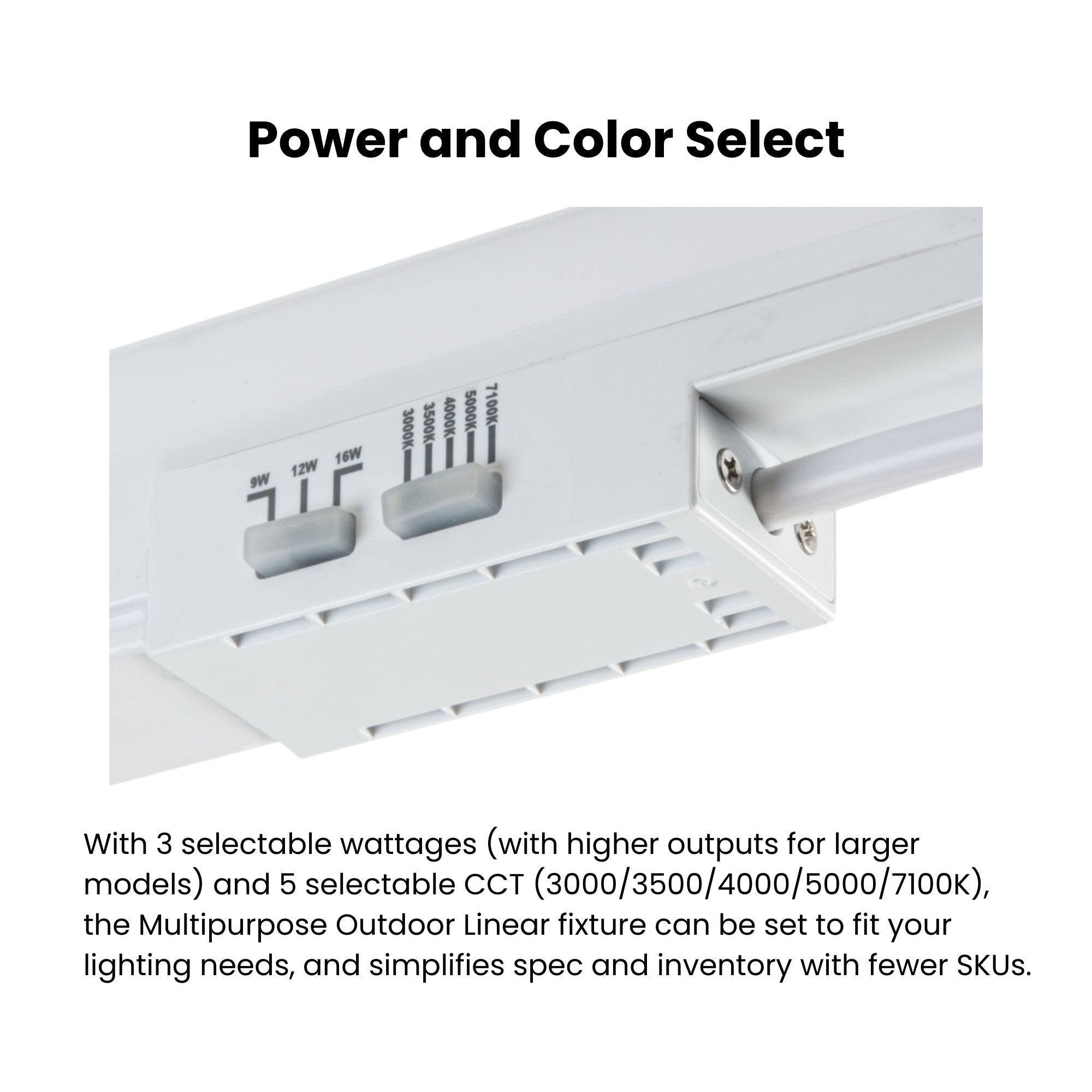 2ft LED Multi-Purpose Linear Fixture, 16W, 2100 Lumens, Selectable CCT, 120-277V