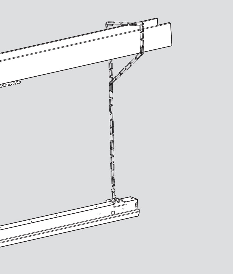 V-Hook And Chain Mounting Kit For Micro Strips Fixtures - Bees Lighting