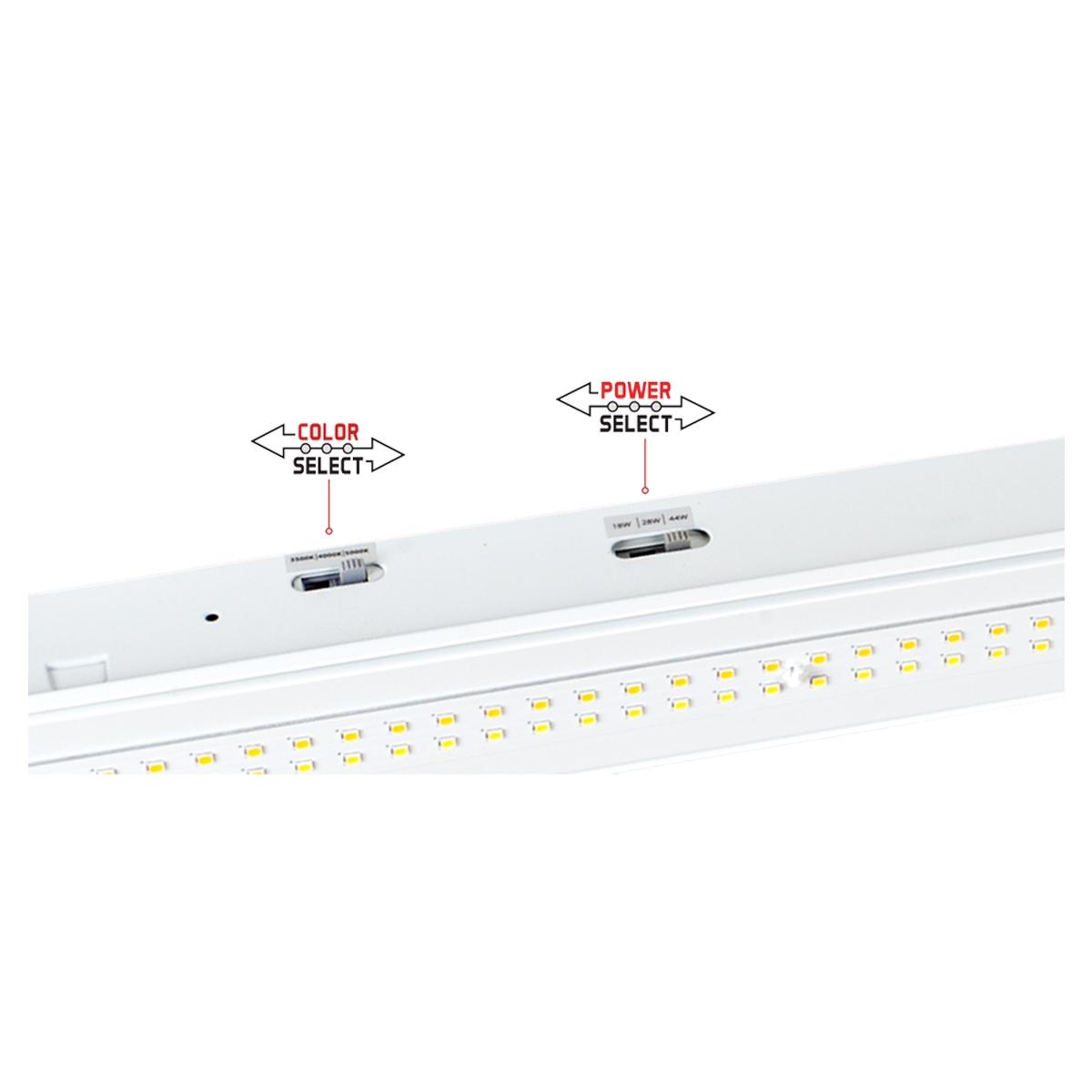 4ft LED Strip Light Fixture, 6000 Lumens, 35K/40K/50K, 120-277V - Bees Lighting