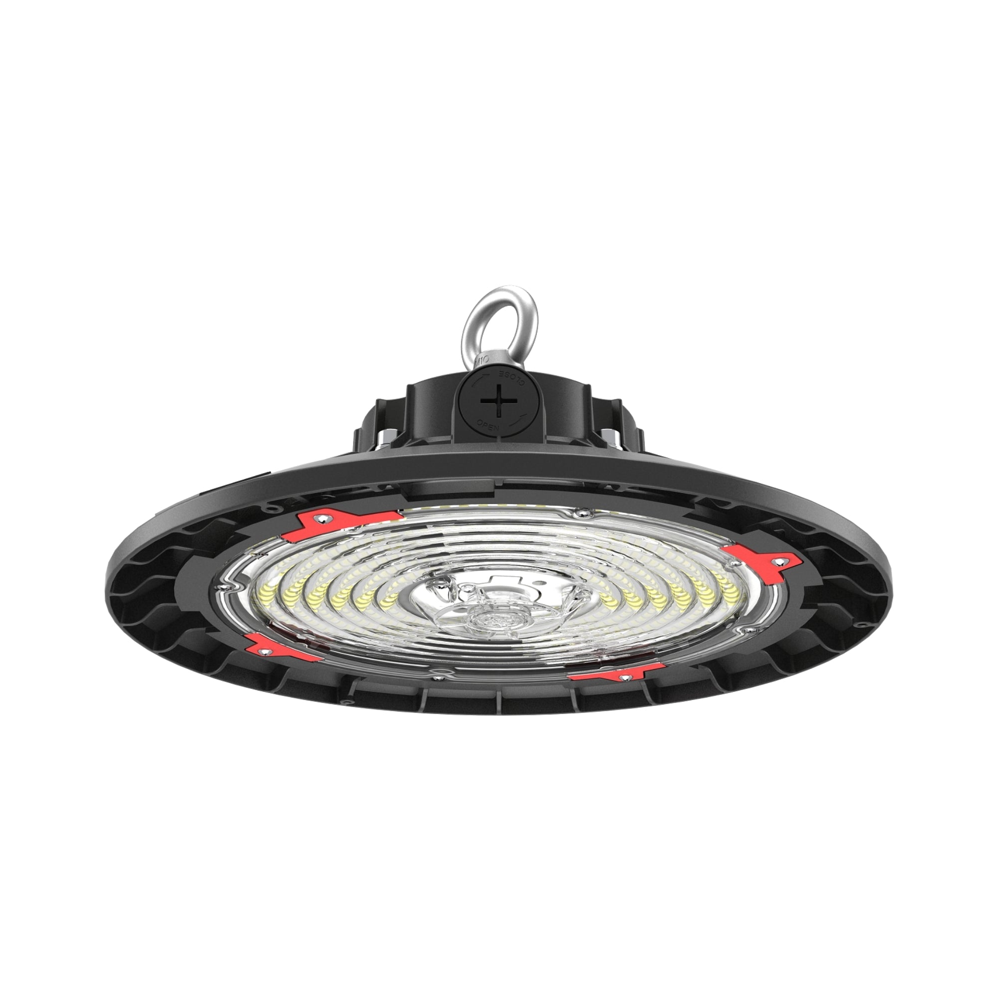 Round LED High Bay Light, 23580 Lumens, 150W, 30K/40K/50K, 120-277V, Black