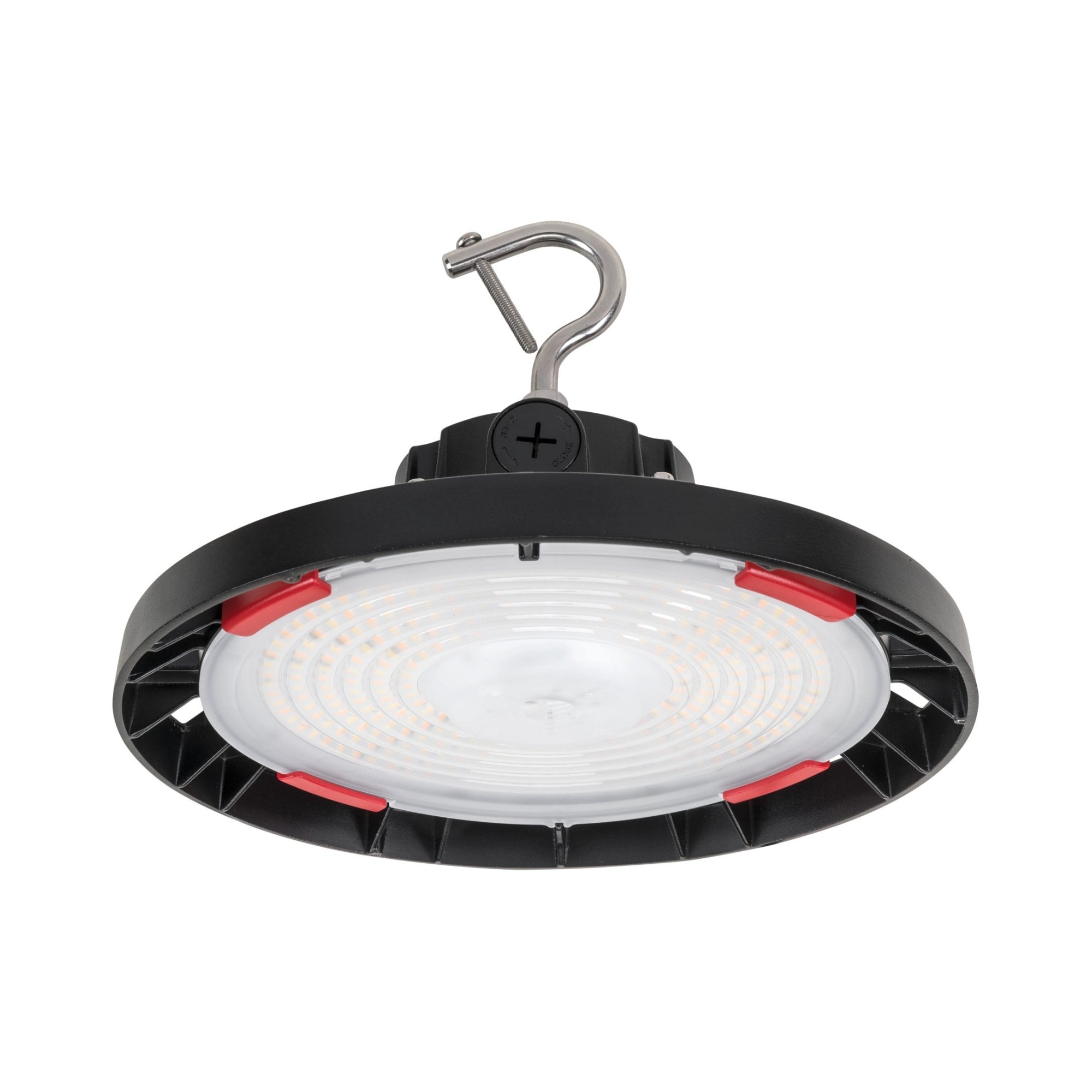 Keystone XFit OpticSwap UFO LED High Bay 23850 Lumens Selectable 150W/100W/80W Selectable CCT 120-277V Hook Mount Black