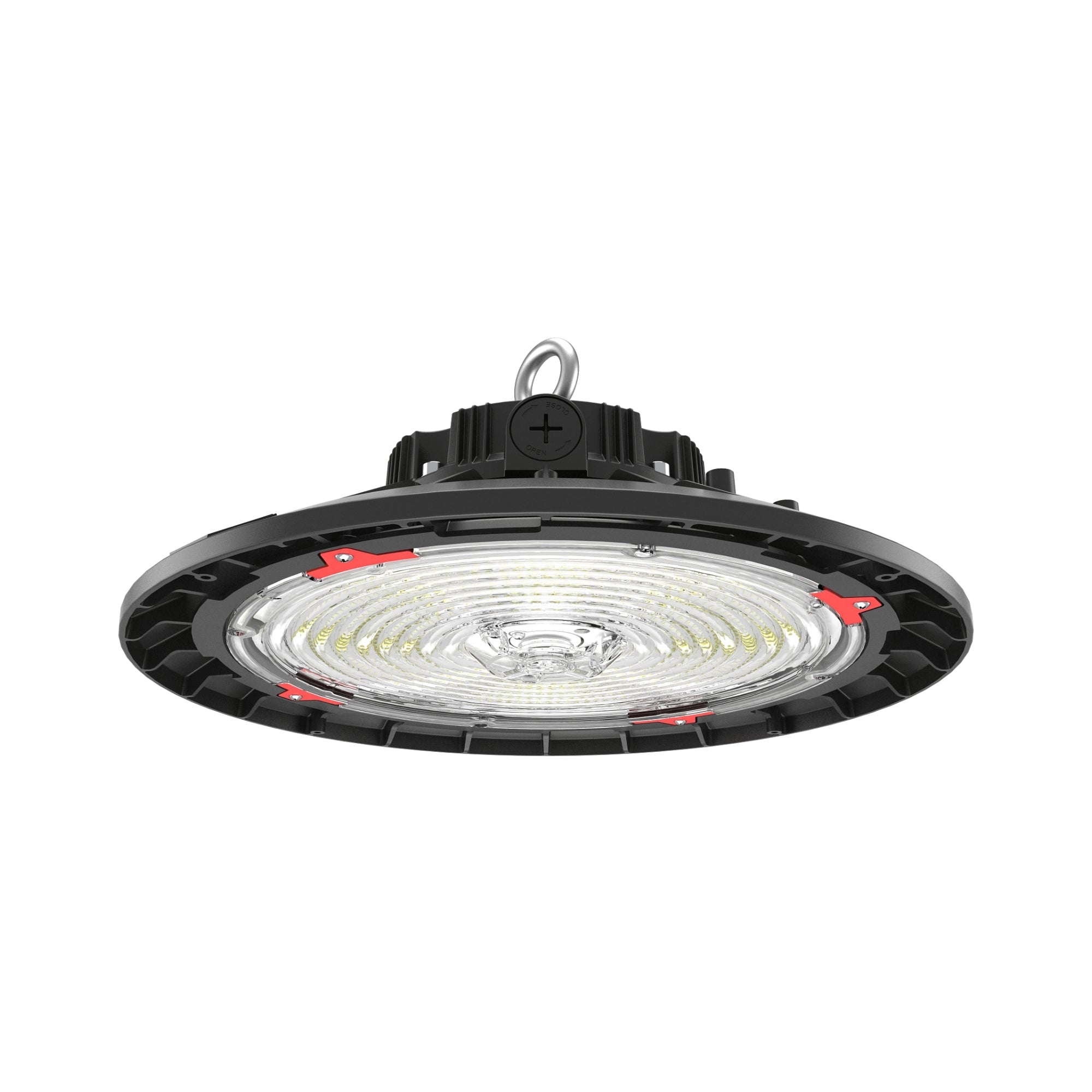 Round LED High Bay Light, 32330 Lumens, 200W, 30K/40K/50K, 120-277V, Black