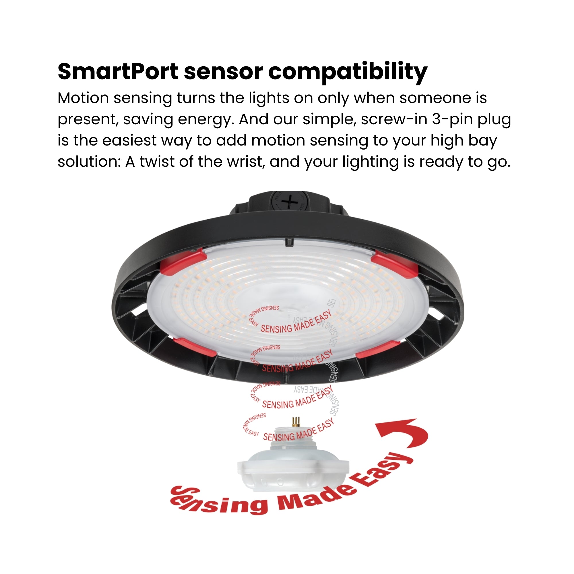 Round LED High Bay Light, 32330 Lumens, 200W, 30K/40K/50K, 120-277V, White