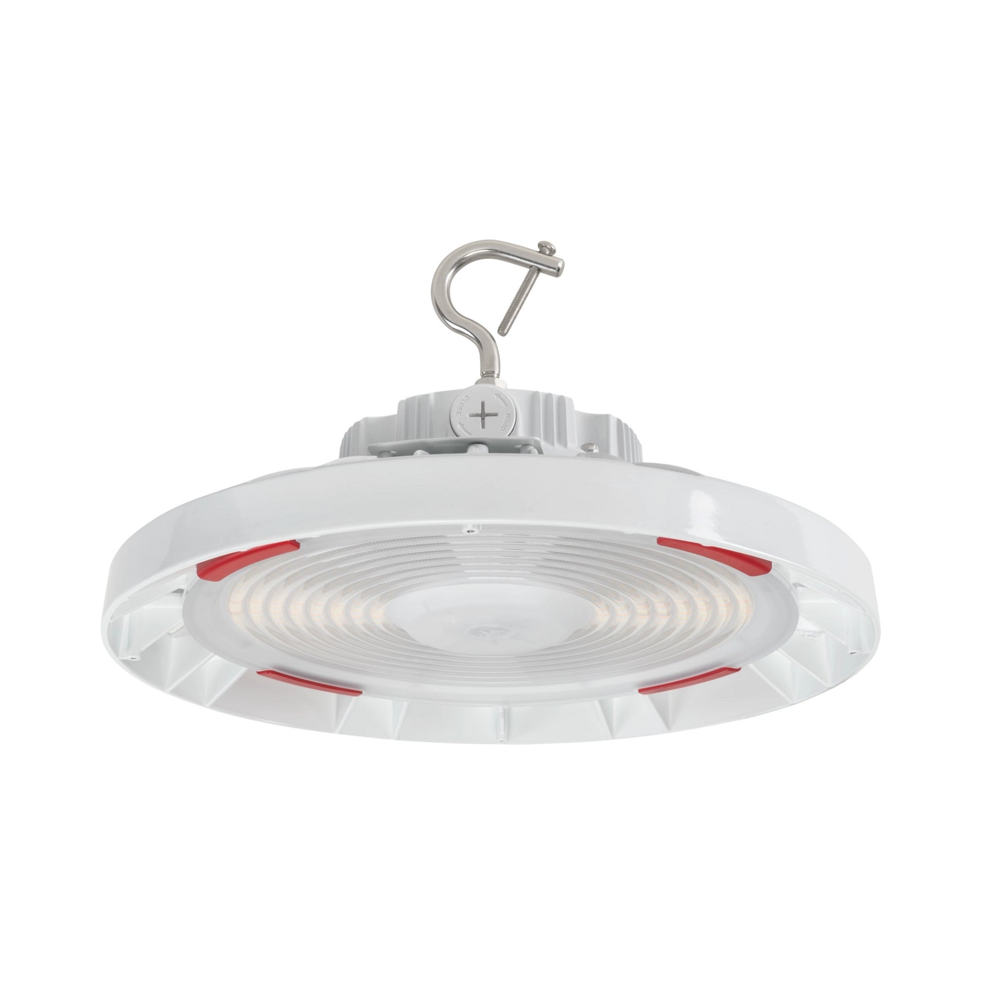 Keystone KT-RHLED100PS / KT-RHLED150PS / KT-RHLED200PS / KT-RHLED240PS XFit OpticSwap UFO LED High Bay, 100W/150W/200W/240W Selectable CCT 3000K/4000K/5000K, 120-480V, Black / White