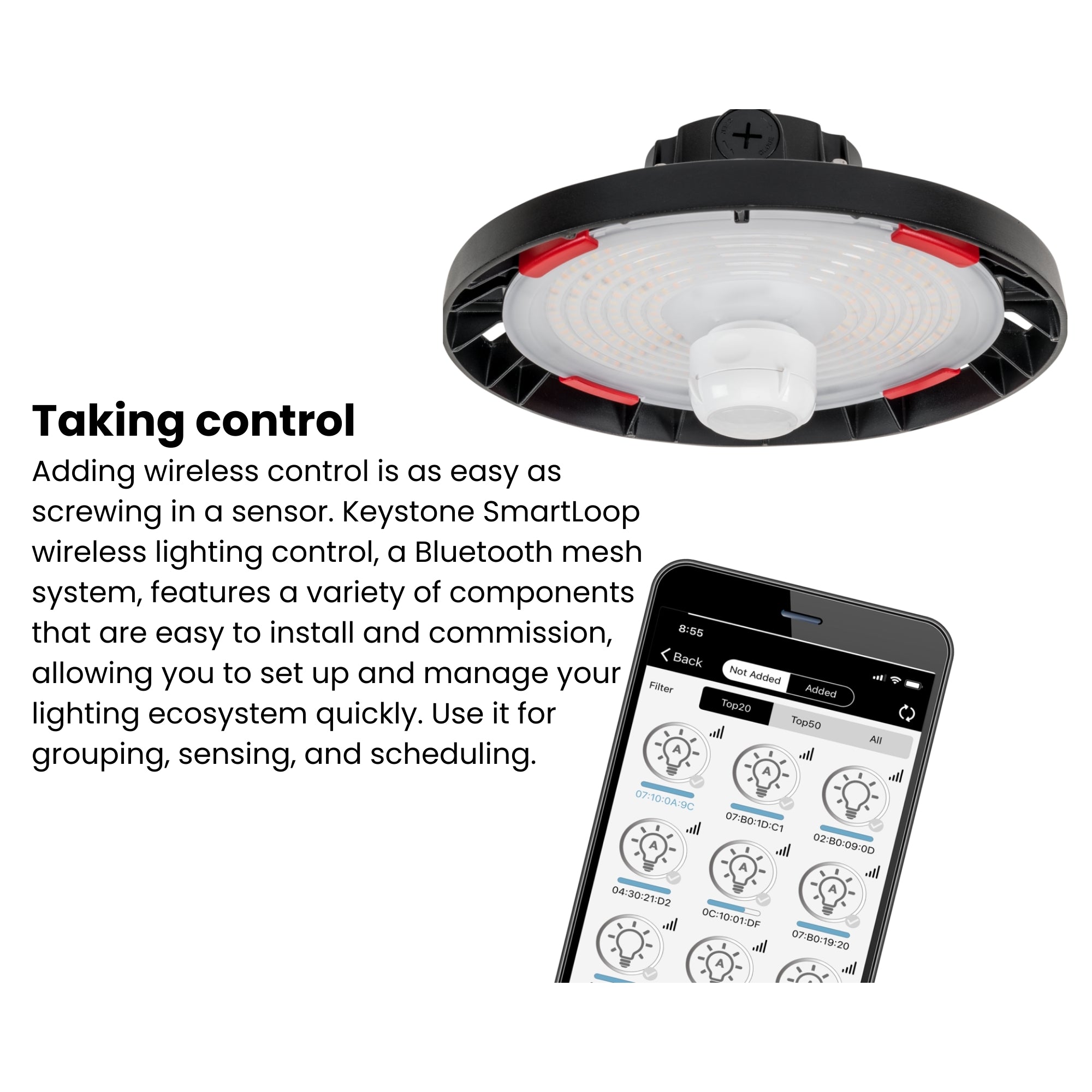 Round LED High Bay Light, 37920 Lumens, 240W, 30K/40K/50K, 120-277V, Black