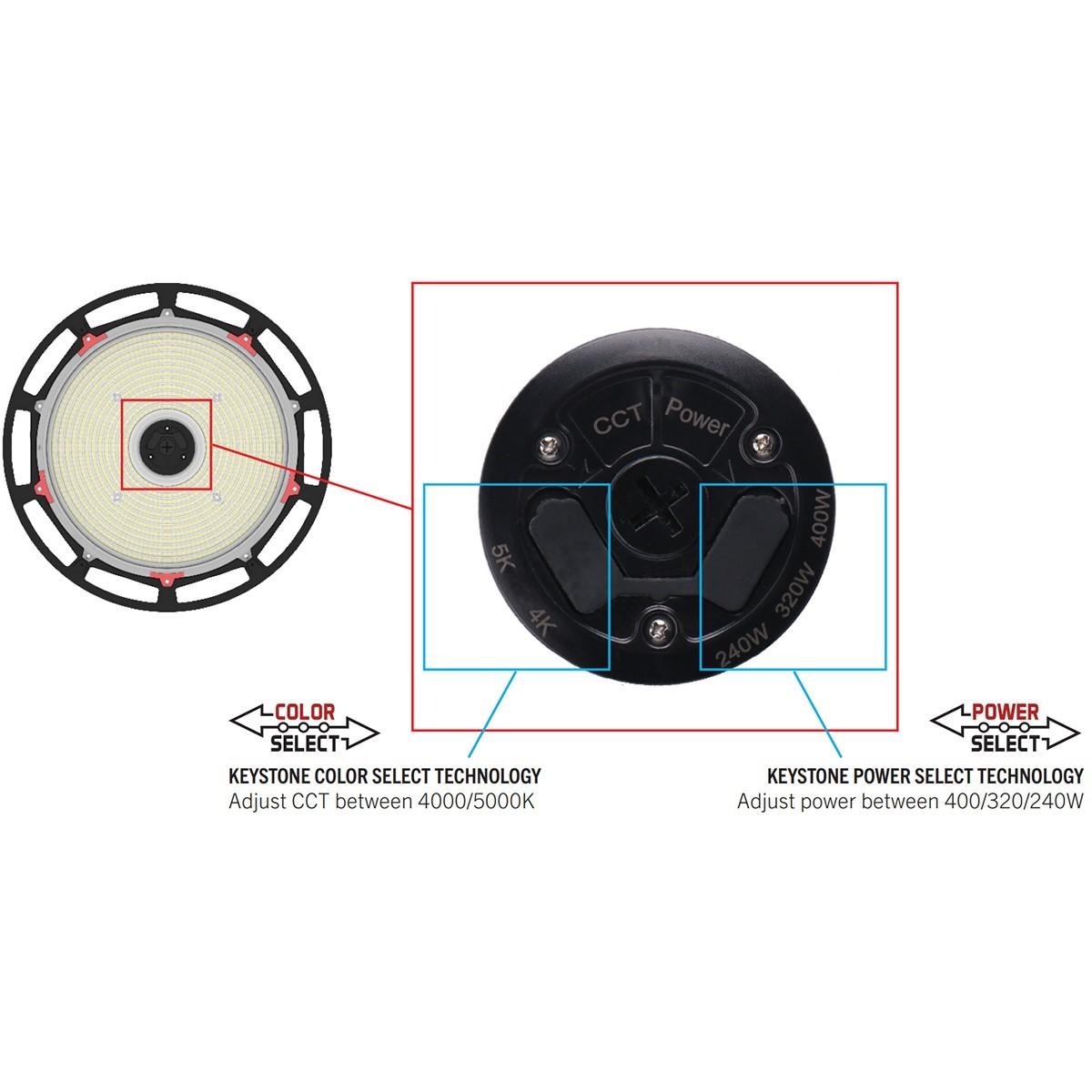 Industrial LED High Bay Light, 400W, 60000 Lumens, 4000K/5000K, 120-277V - Bees Lighting