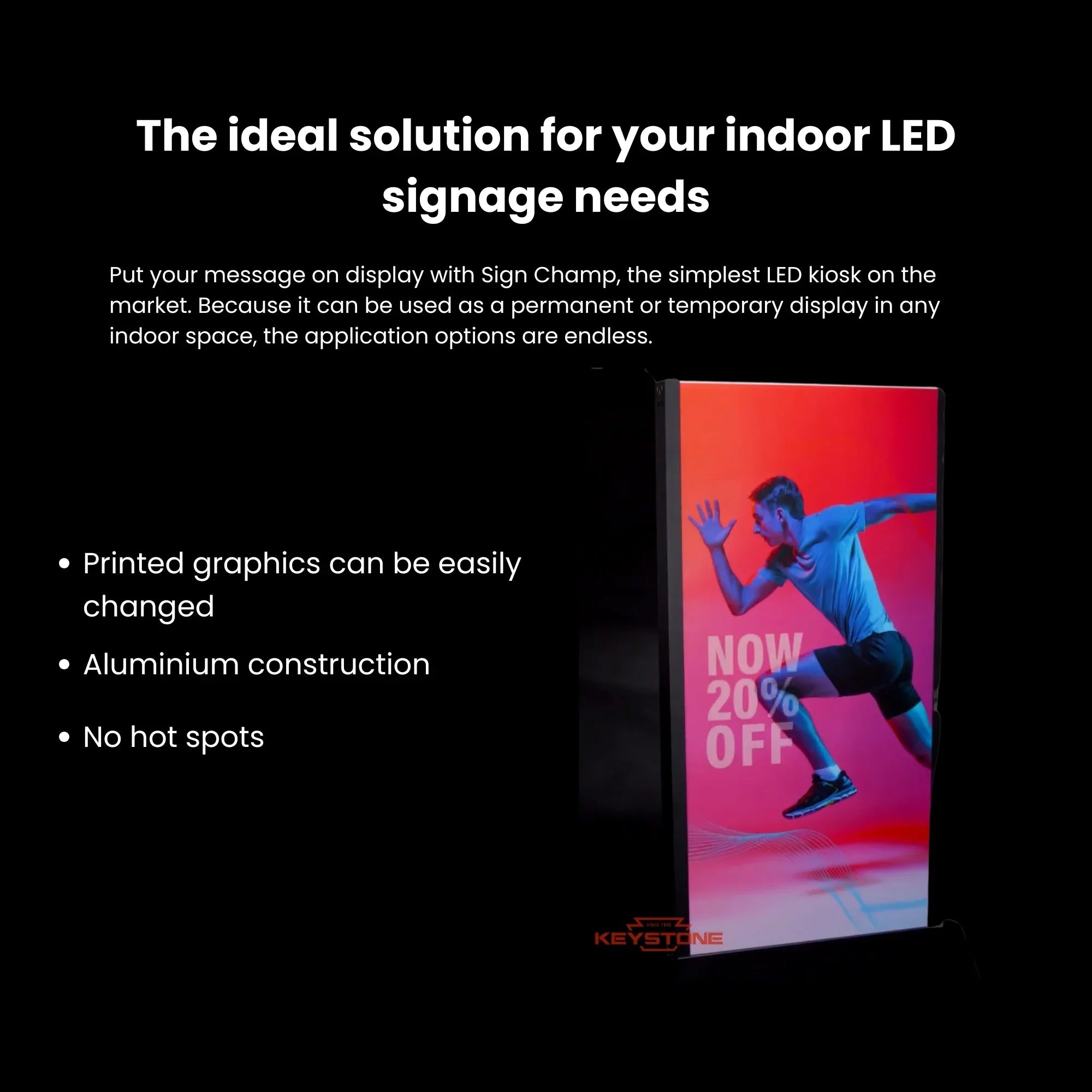Keystone 2ft x 4ft Portable LED Sign Cabinet - Double Sided