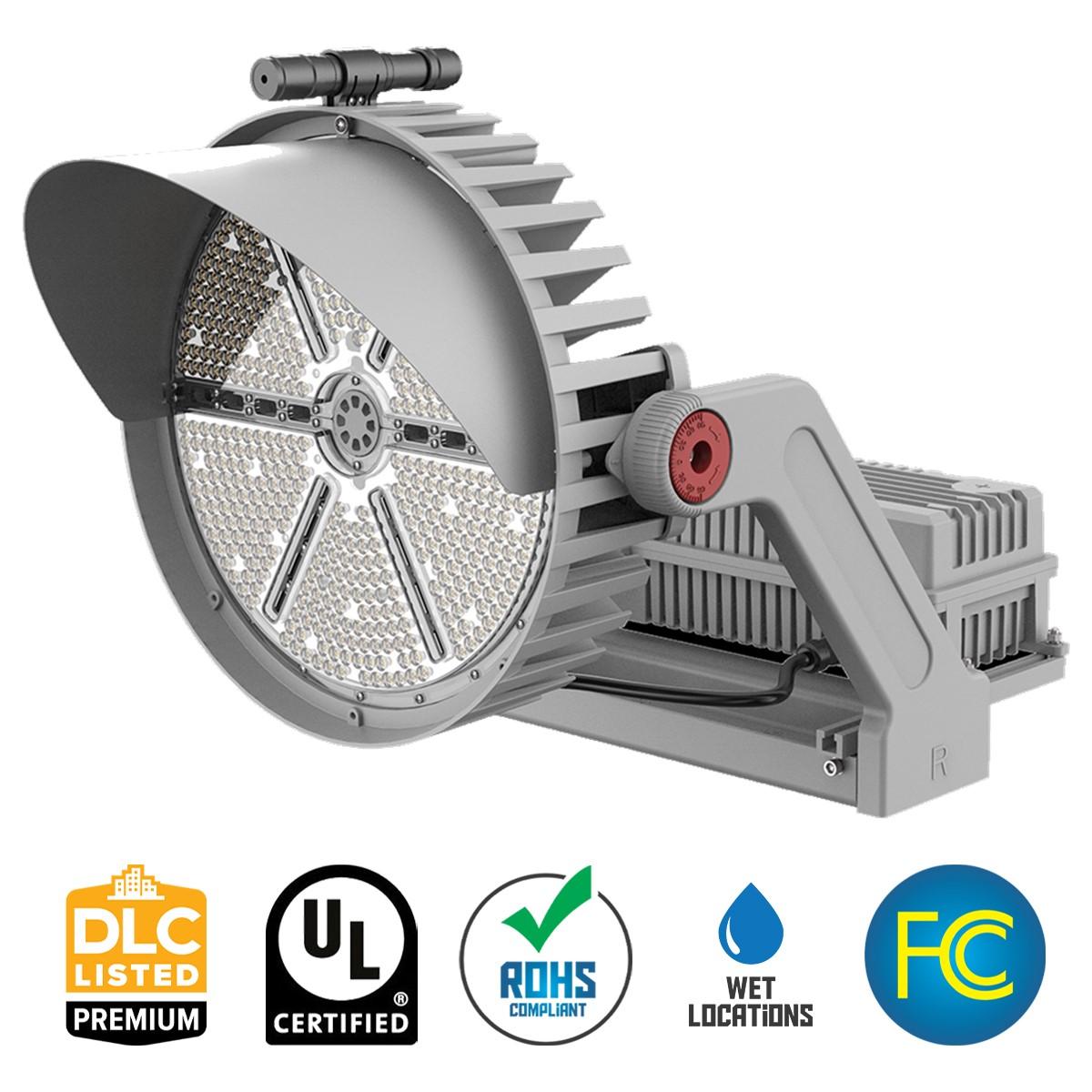 LED Sports Flood Light, 500 Watts, 70000 Lumens, 5000K, 120-277V, Trunnion - Bees Lighting