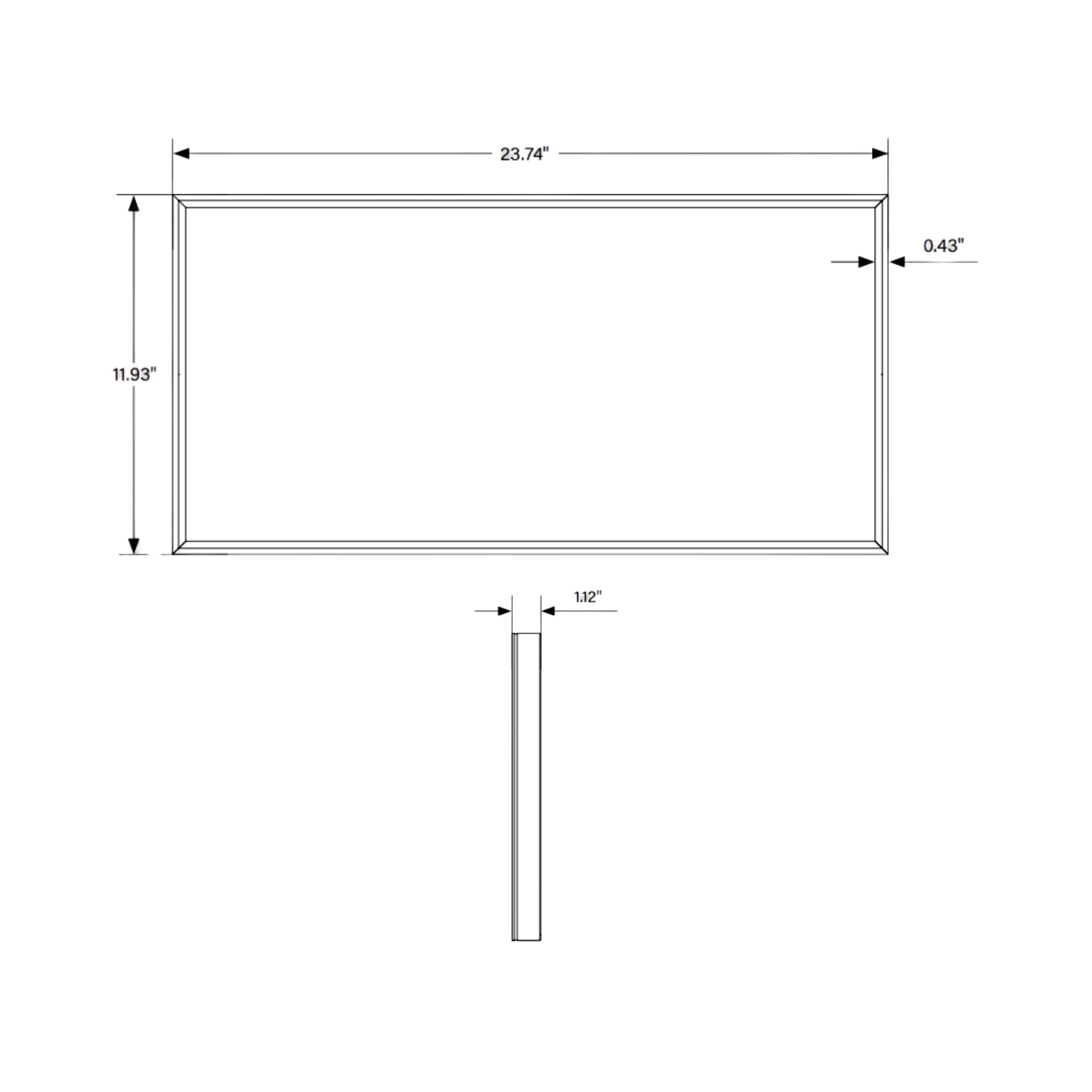 1x2 LED Surface Mount Panel, 22W, 2120 Lumens, Selectable CCT, 120-277V