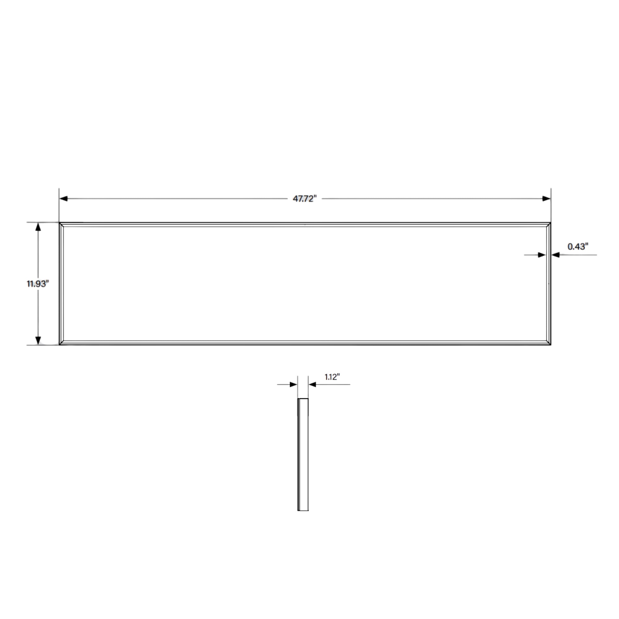 1x4 LED Surface Mount Panel, 44W, 4150 Lumens, Selectable CCT, 120-277V