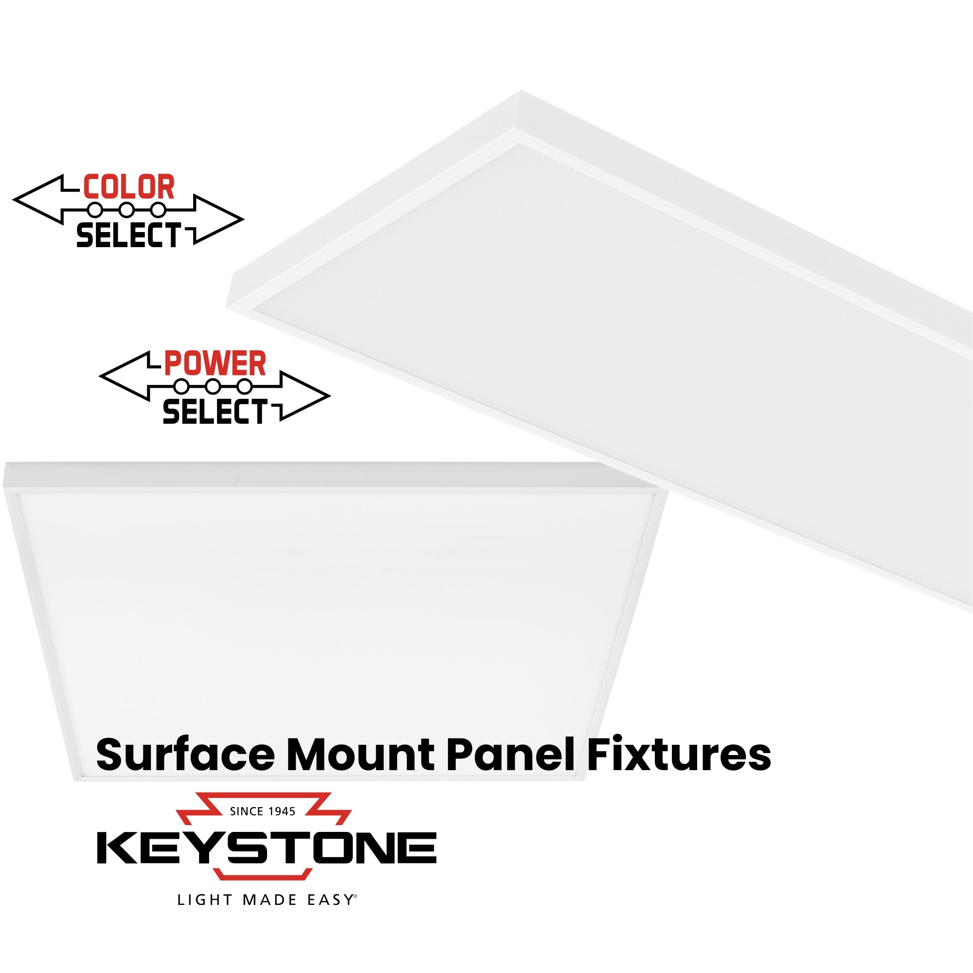 2x2 LED Surface Mount Panel, 44W, 4150 Lumens, Selectable CCT, 120-277V