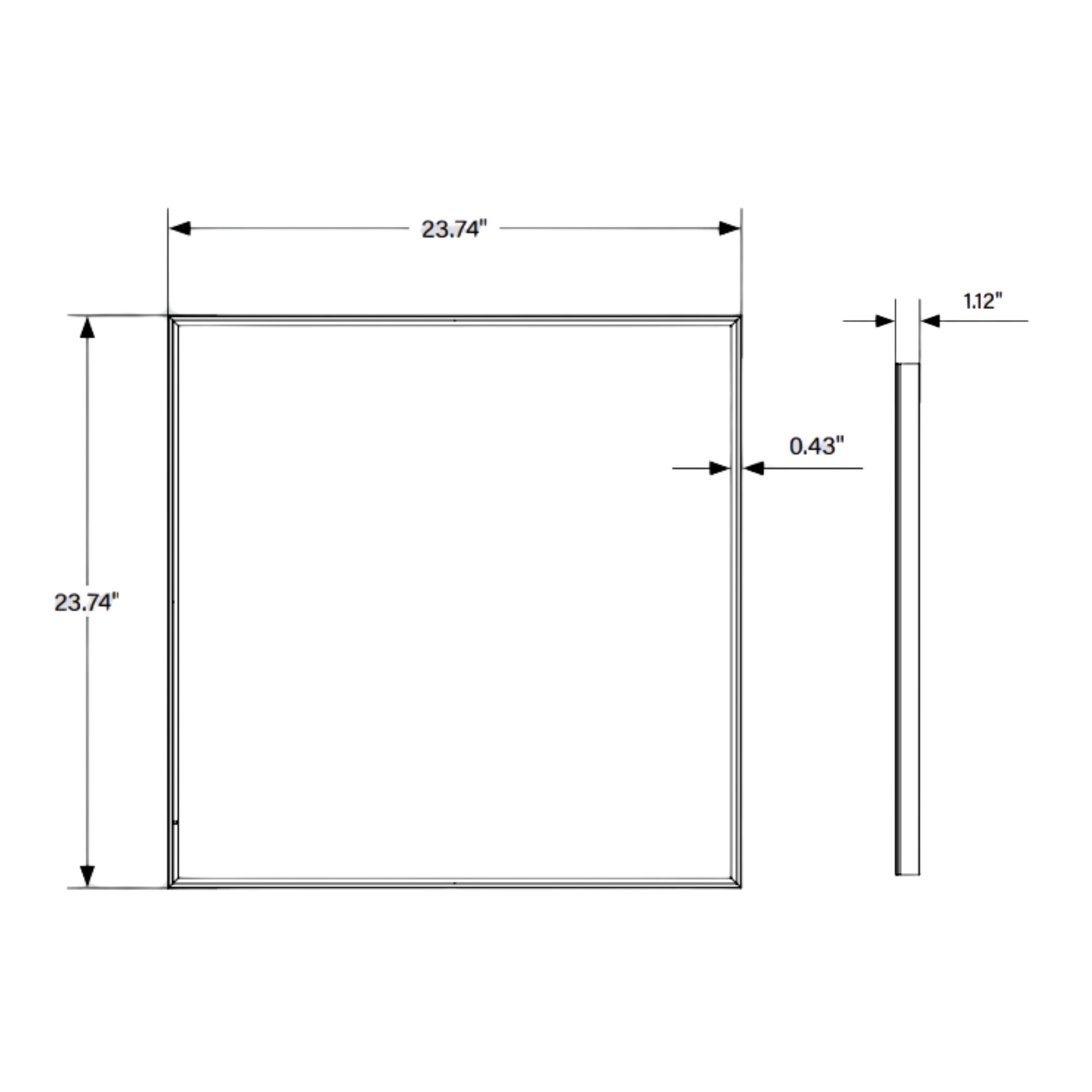 2x2 LED Surface Mount Panel, 44W, 4150 Lumens, Selectable CCT, 120-277V