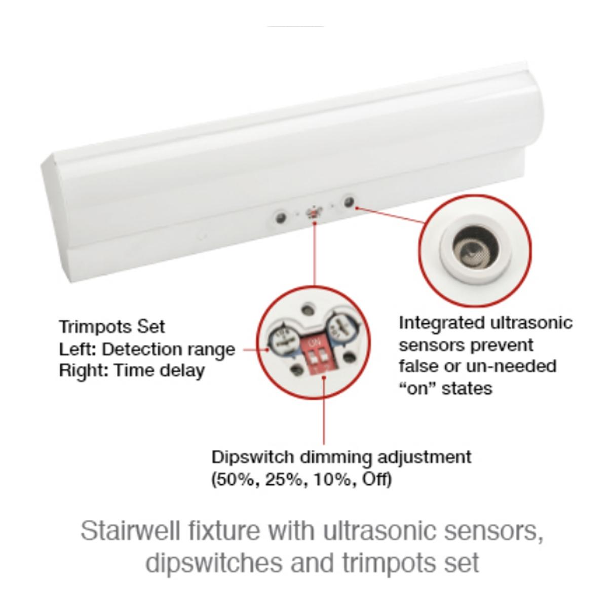 4ft LED Strip Light Fixture with Motion Sensor, 30/45 Watts, 5500 Lumens, 35K/40K/50K, 120/277V - Bees Lighting
