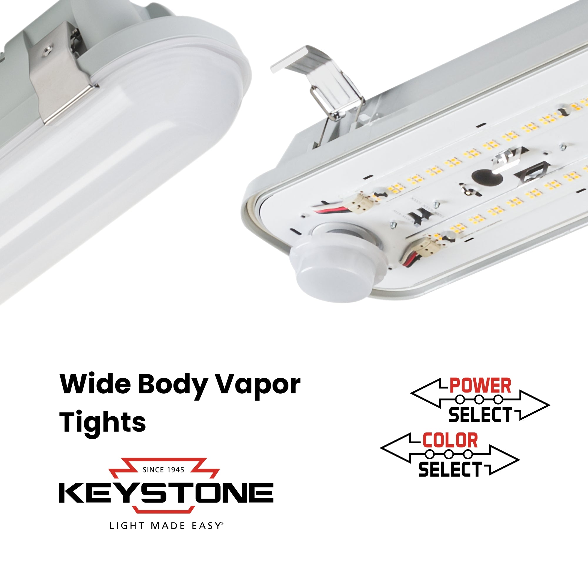 Keystone XFit Vapor Tight High Bay 30100 Lumens Selectable 215W/175W/135W Selectable CCT 120-277V Suspended Mount