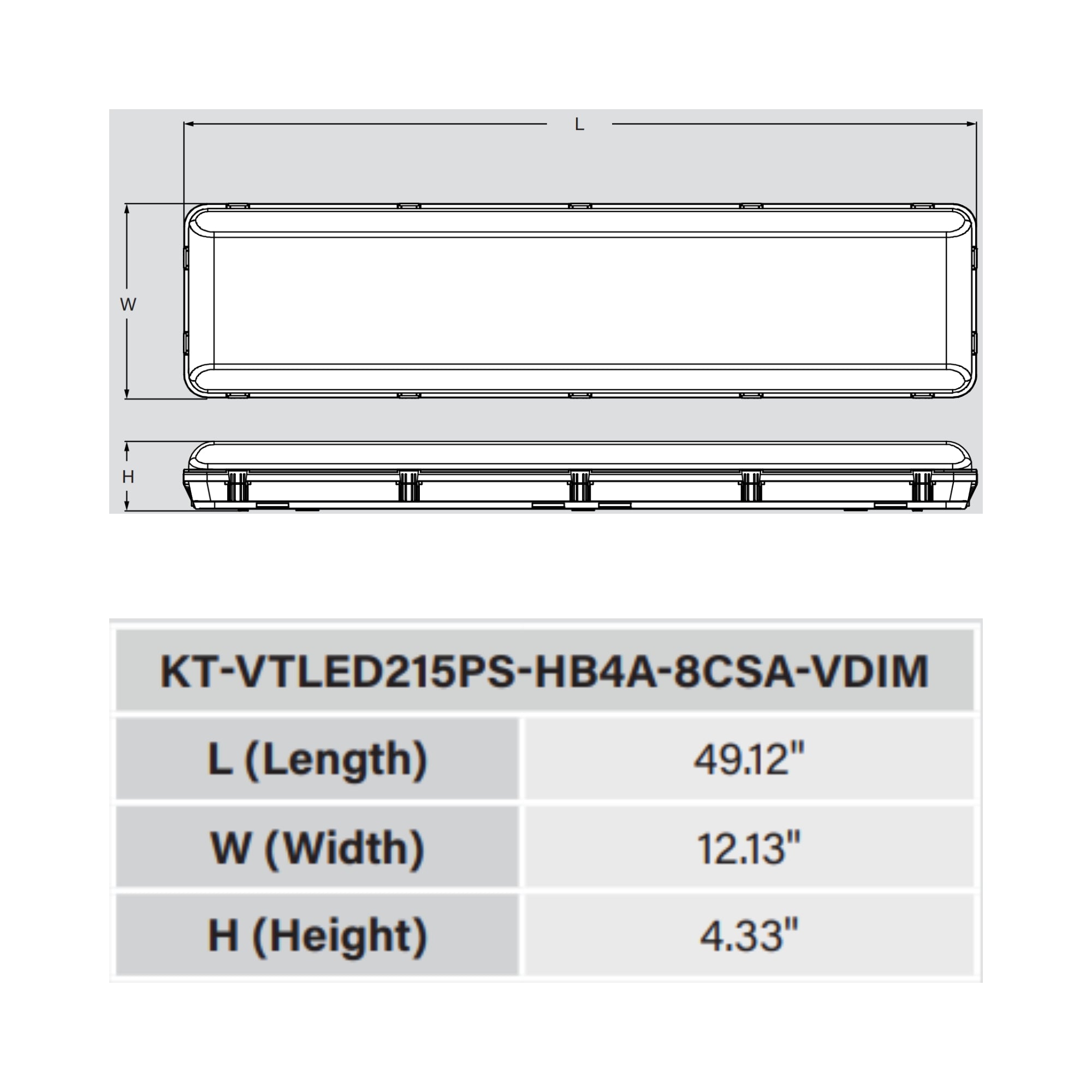 Keystone XFit Vapor Tight High Bay 30100 Lumens Selectable 215W/175W/135W Selectable CCT 120-277V Suspended Mount