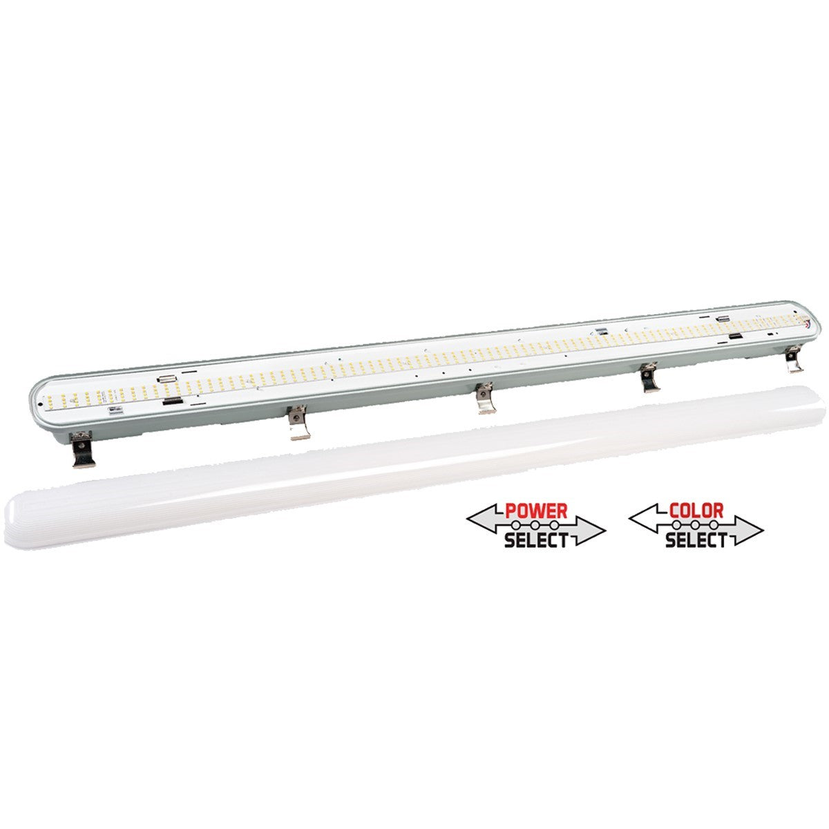 8ft LED Vapor Tight Fixture, 12000lm, 54/75/90 Watts, 35K/40K/50K, 120-277V - Bees Lighting