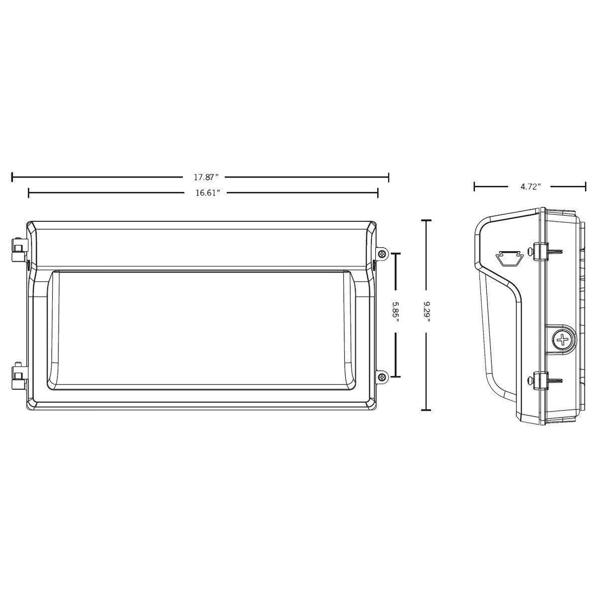 Slim LED Wall Pack, 17100 Lumens, 80|100|120W, 30K|40K|50K, On|Off Photocell, 120-277V - Bees Lighting