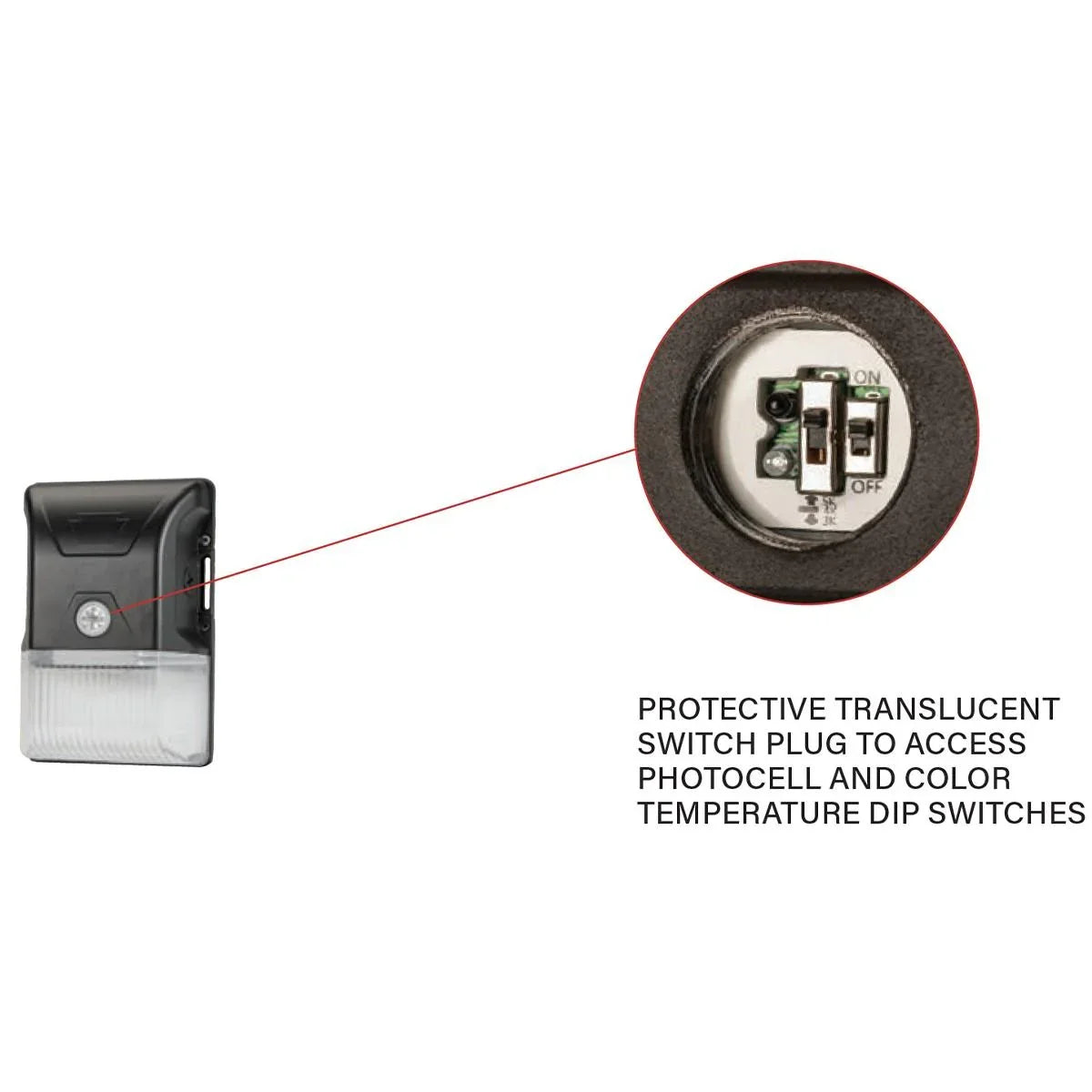 LED Mini Wall Pack With Photocell, 20W, 2700 Lumens, 30K/40K/50K, 120-277V, Black - Bees Lighting