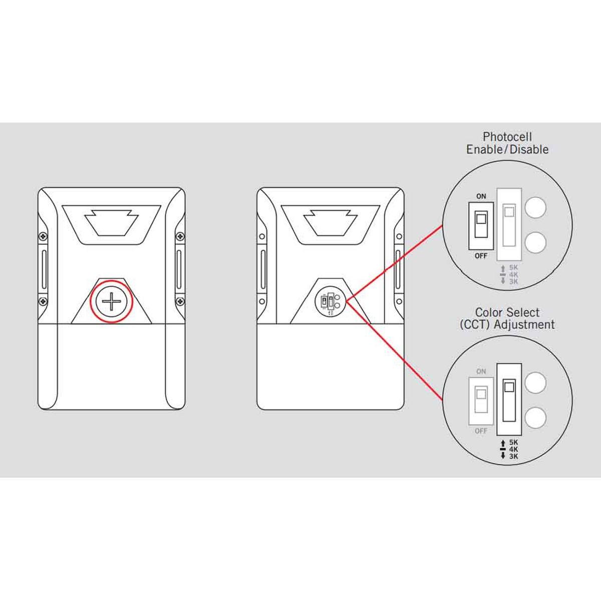 LED Mini Wall Pack With Photocell, 20W, 2700 Lumens, 30K/40K/50K, 120-277V, White - Bees Lighting