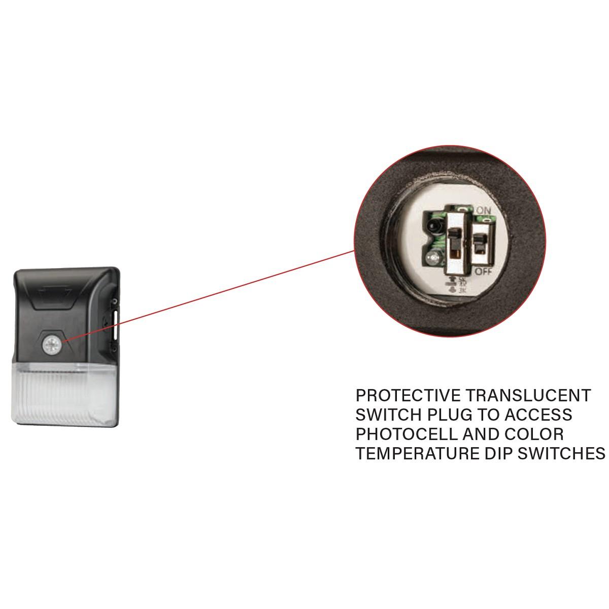 LED Mini Wall Pack With Photocell, 20 Watts, 2700 Lumens, 30K/40K/50K, 120-277V, Bronze Finish - Bees Lighting